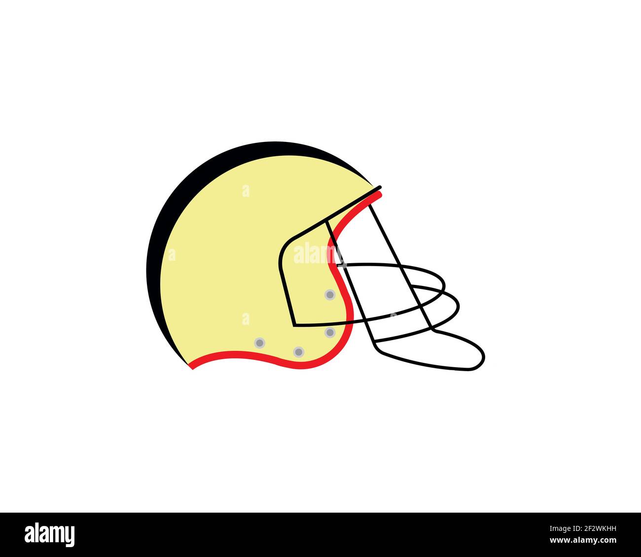 Retro helmet for playing American football. An accessory for playing rugby. Vector illustration on isolated background Stock Vector