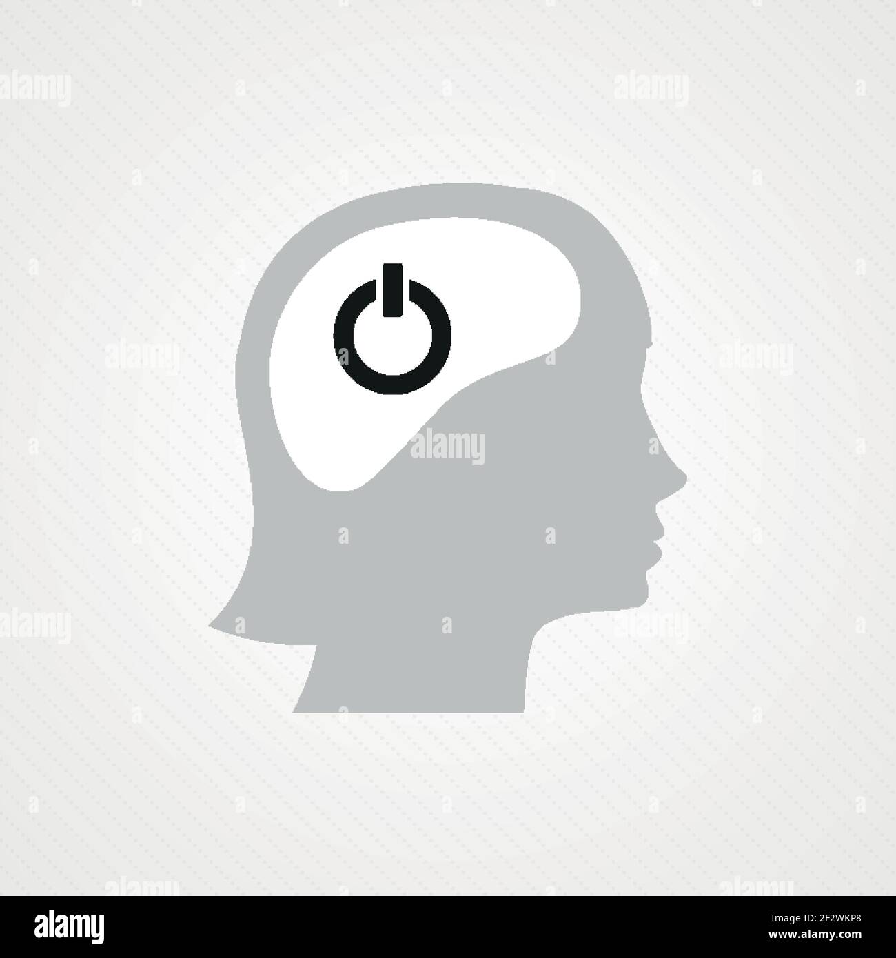Female head and on/off icon. Vector illustration, flat design Stock Vector
