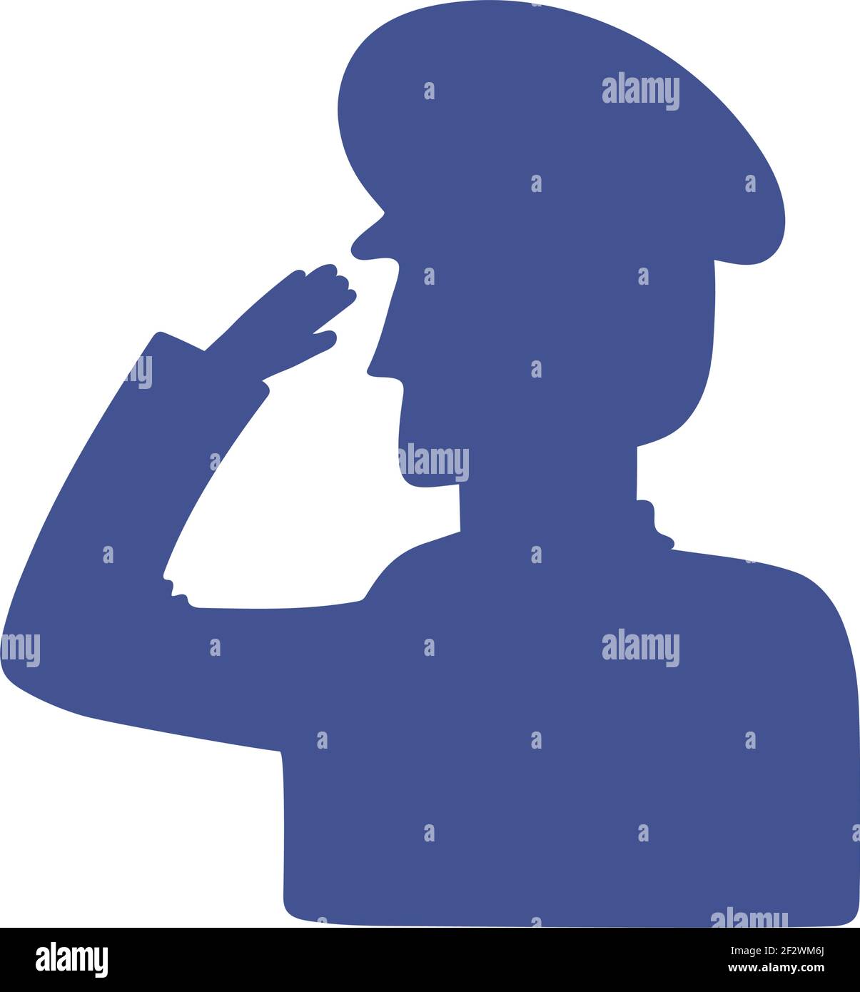 silhouette military soldier salute isolated Stock Vector