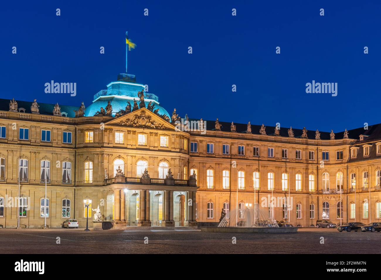 Sunset view of the new palace in Stuttgart, Germany Stock Photo - Alamy
