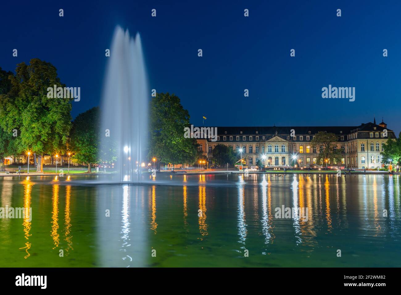 Sunset view of the new palace in Stuttgart, Germany Stock Photo - Alamy