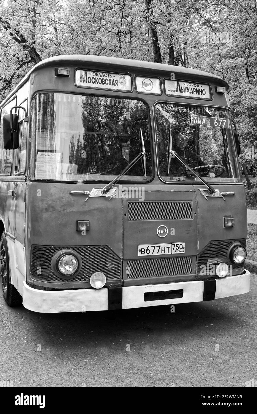 Photo retro cars,bus,LIAZ 677 automatic Stock Photo