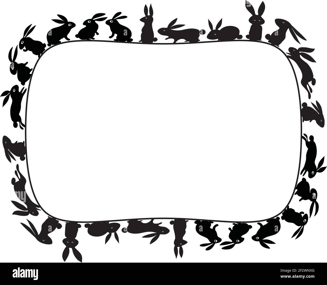 rabbit cartoon border frame background set Stock Vector Image & Art - Alamy