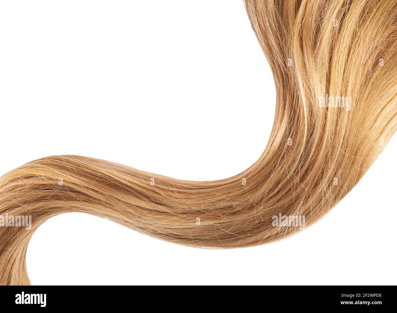 Blond shiny hair wave isolated on white Stock Photo