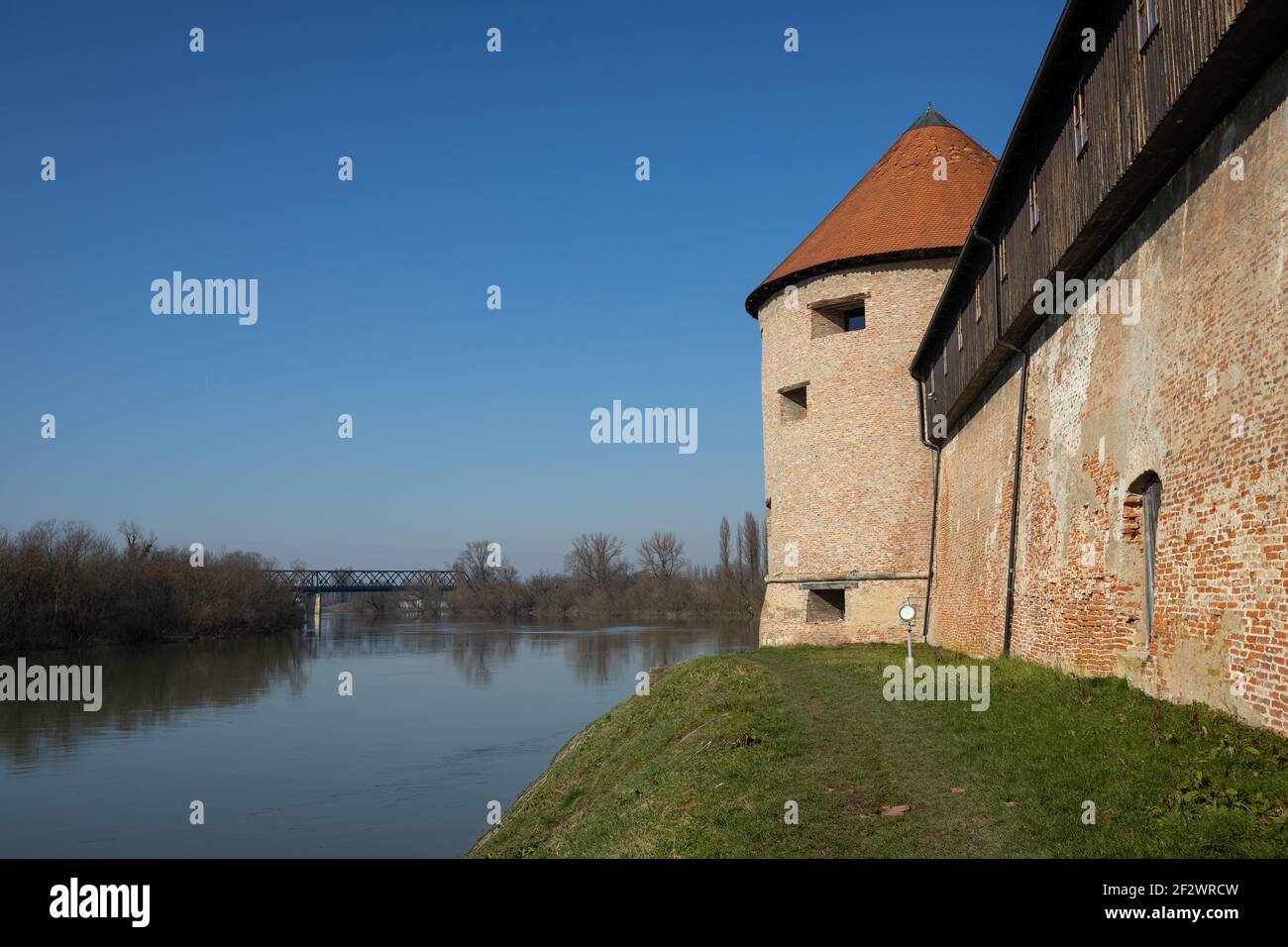 Fortress Old town Sisak, which is located next to the river Kupa and is 470 years old, was built in 1550. The fort served in defense against the Turks Stock Photo