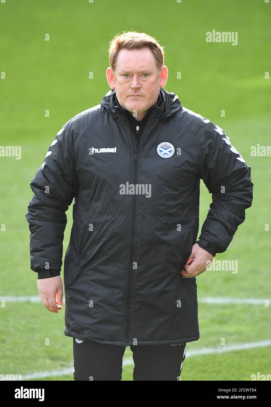 Tynecastle Park, Edinburgh, Scotland. UK .13th March 21. Scottish Championship Match .Hearts vs Ayr Utd Ayr Utd Boss David Hopkin Credit: eric mccowat/Alamy Live News Stock Photo