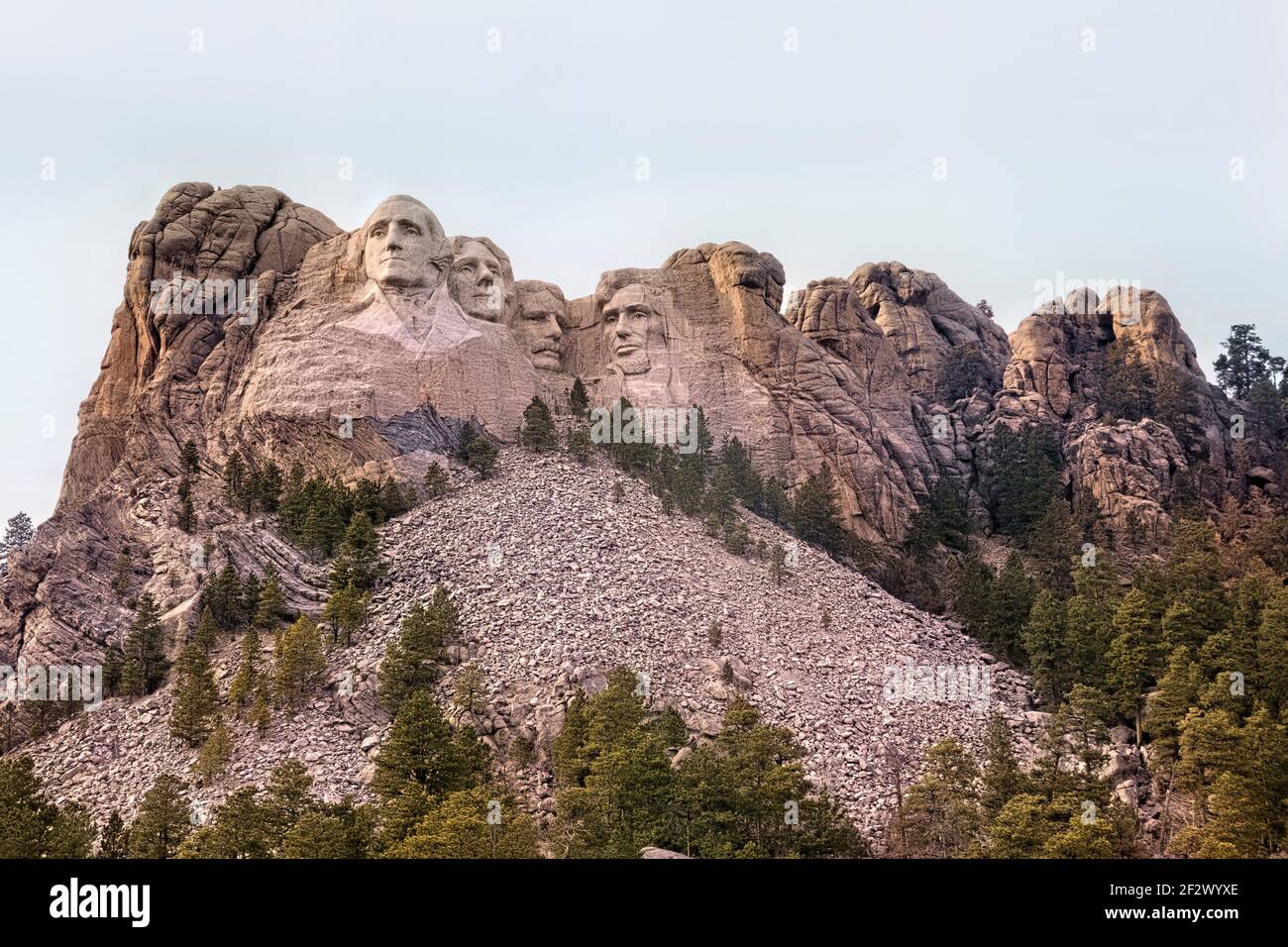 Presidents sculptures at Mount Rushmore National Memorial, South Dakota, USA Stock Photo