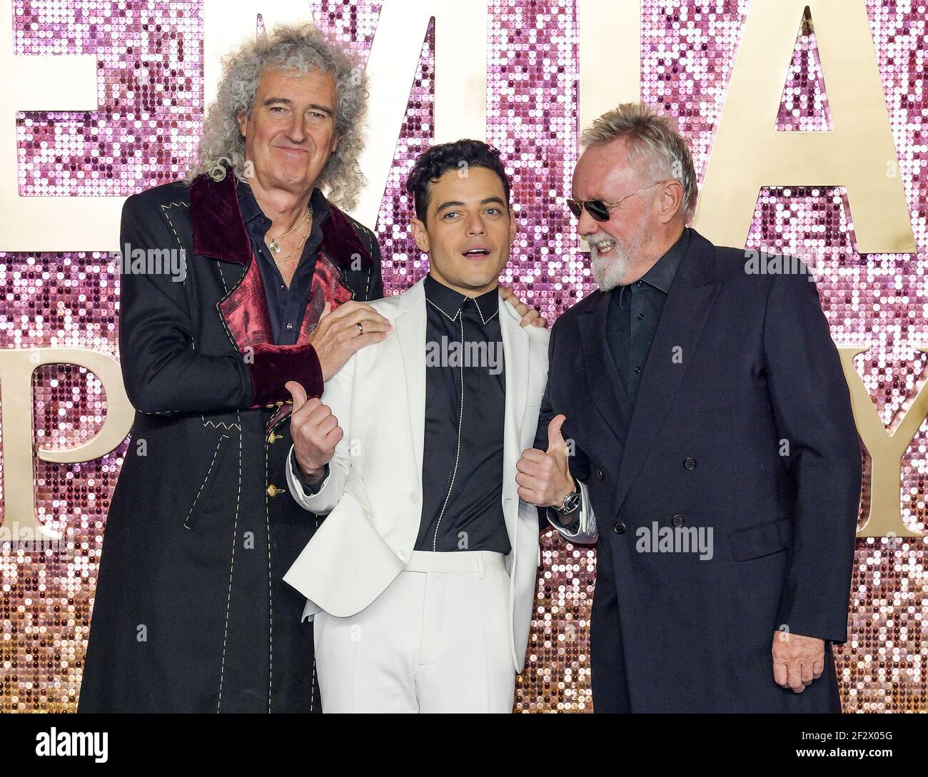 London, United Kingdom. 23rd October 2018. Brian May, Rami Malek, Roger ...