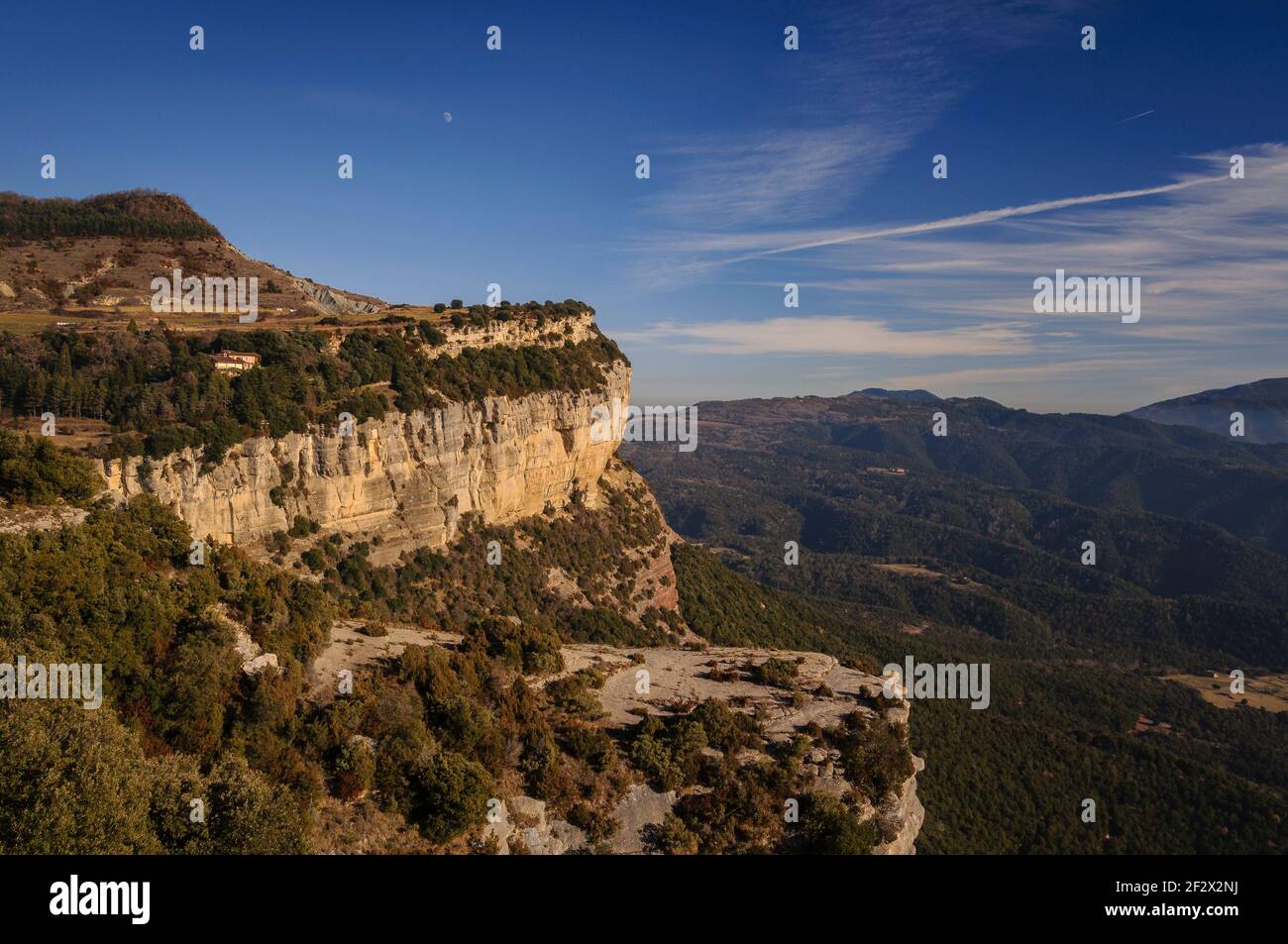 Tavertet Cliffs in winter (Barcelona province, Catalonia, Spain)  ESP: Acantilados de Tavertet en invierno (provincia de Barcelona, Cataluña, España) Stock Photo