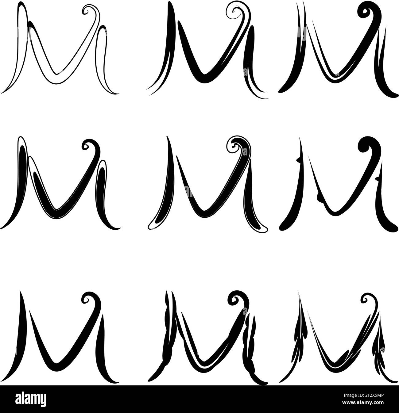 big-m-design-set-stock-vector-image-art-alamy