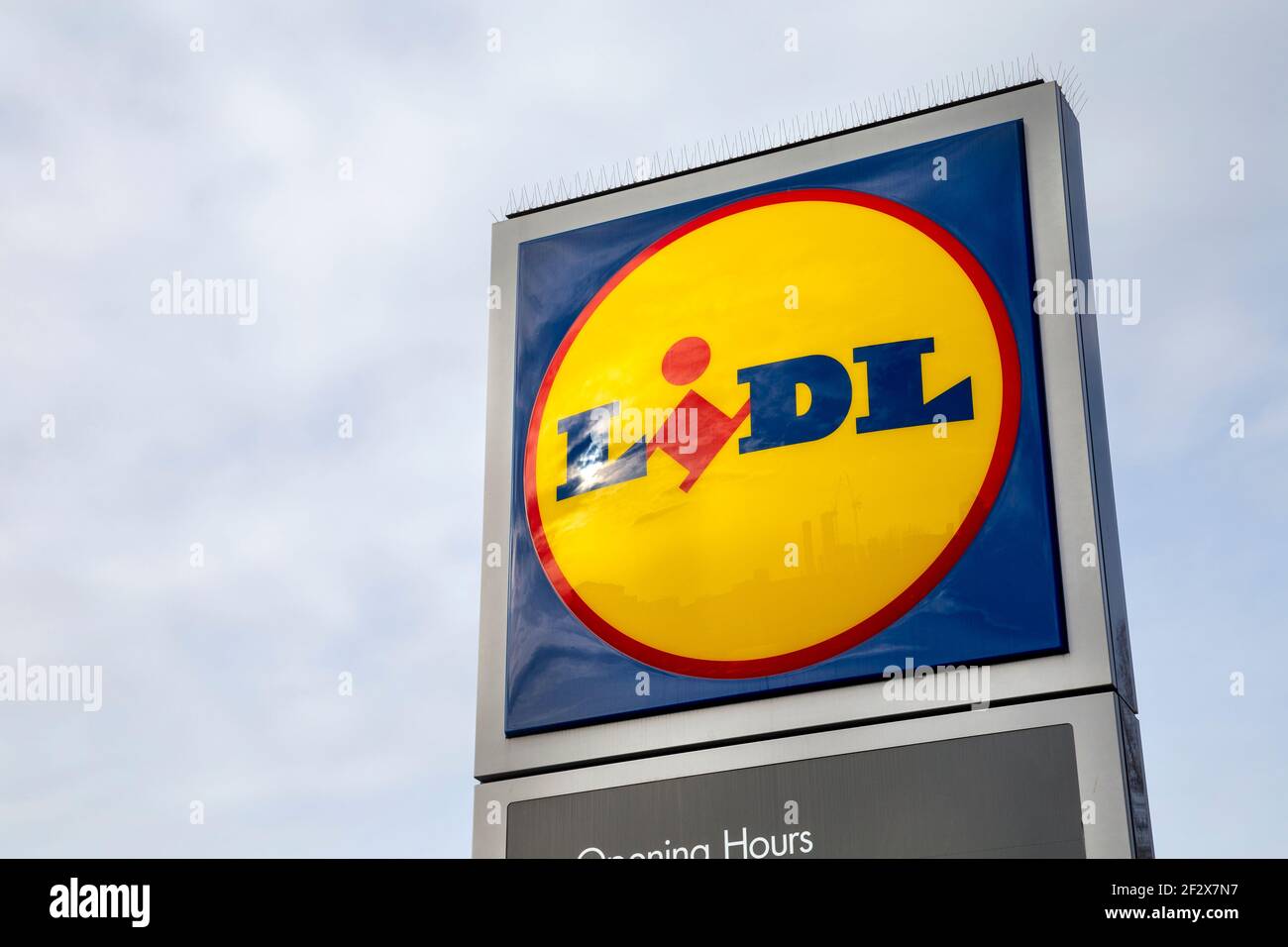 Lidl supermarket sign in London, UK Stock Photo