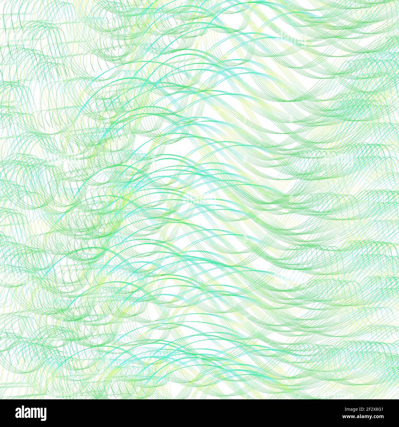 Green, yellow, blue pattern of chaotic squiggly curves. Textured background. Vector line art design. Abstract wavy strokes. Multicolor wallpaper. Mode Stock Vector
