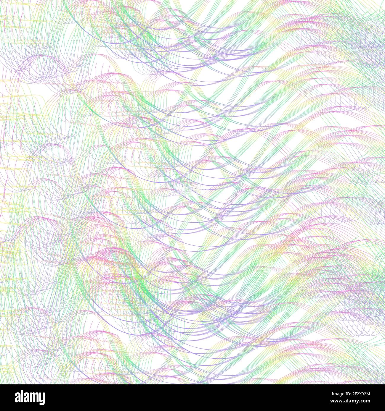 Abstract multicolored subtle squiggle lines. Vector line art design. White background. Textured pattern. Hand drawn pencil drawing imitation. EPS10 Stock Vector