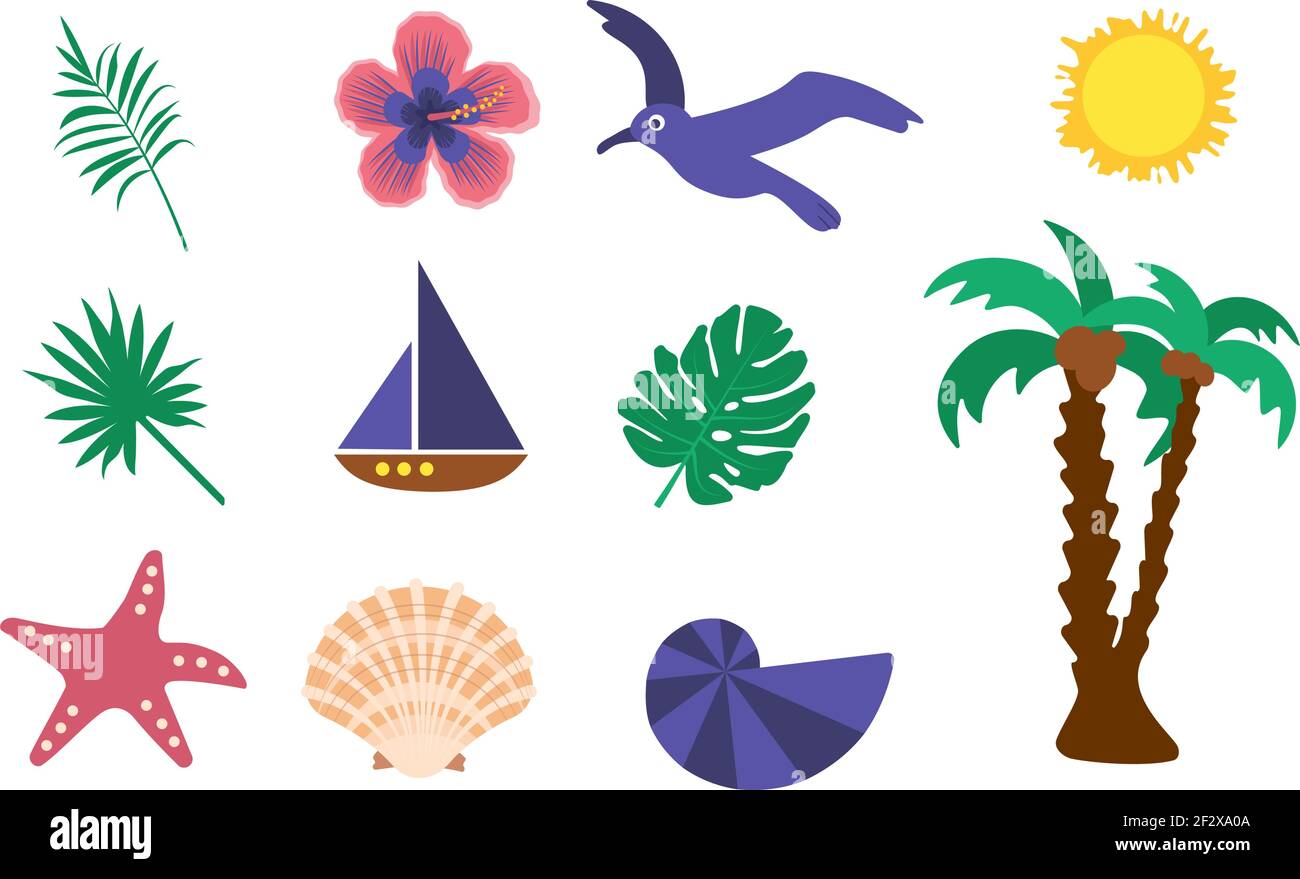 Bright set of summer items Stock Vector Image & Art - Alamy