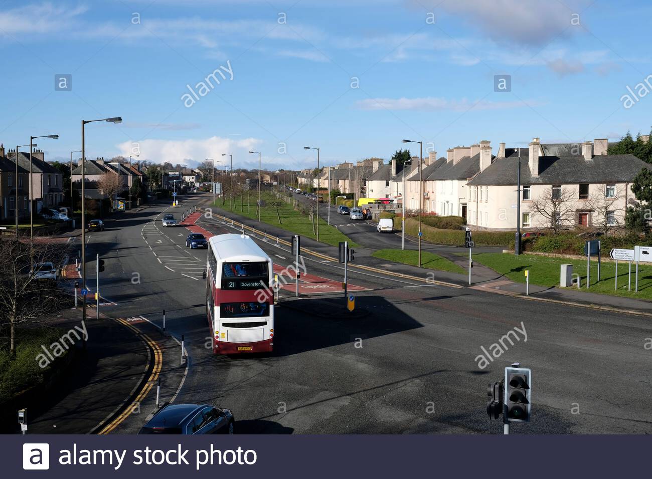 View along Ferry Road to West Pilton, Edinburgh, Scotland Stock Photo