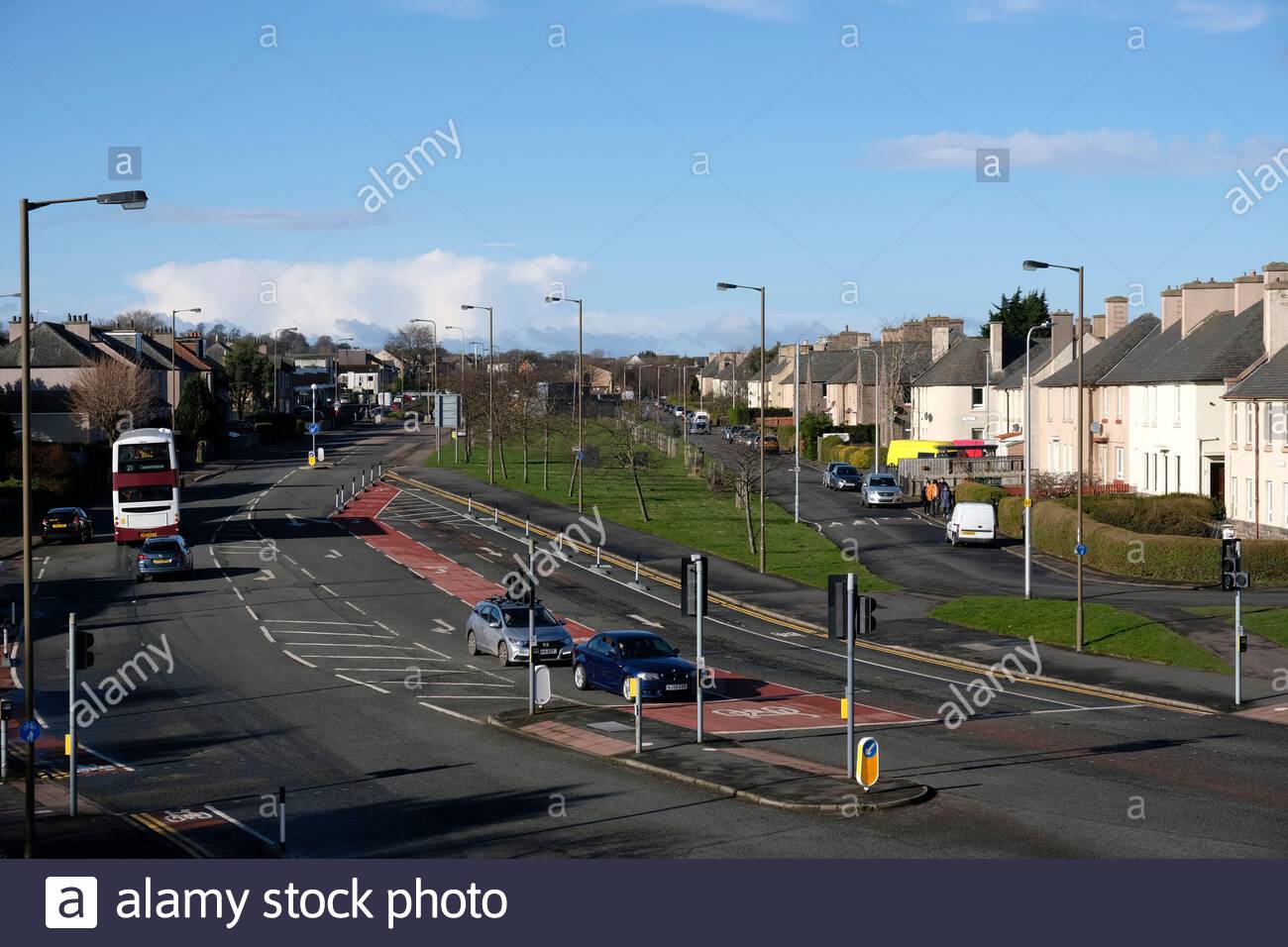 View along Ferry Road to West Pilton, Edinburgh, Scotland Stock Photo