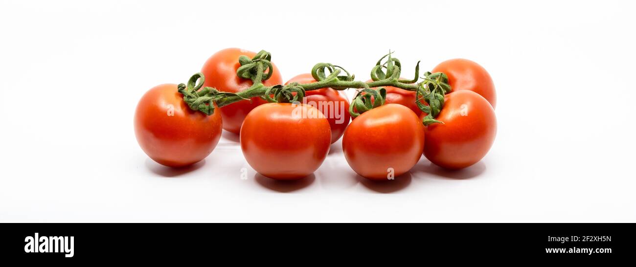 Bunch of Cherry Tomatoes Isolated on White Background Stock Photo - Alamy
