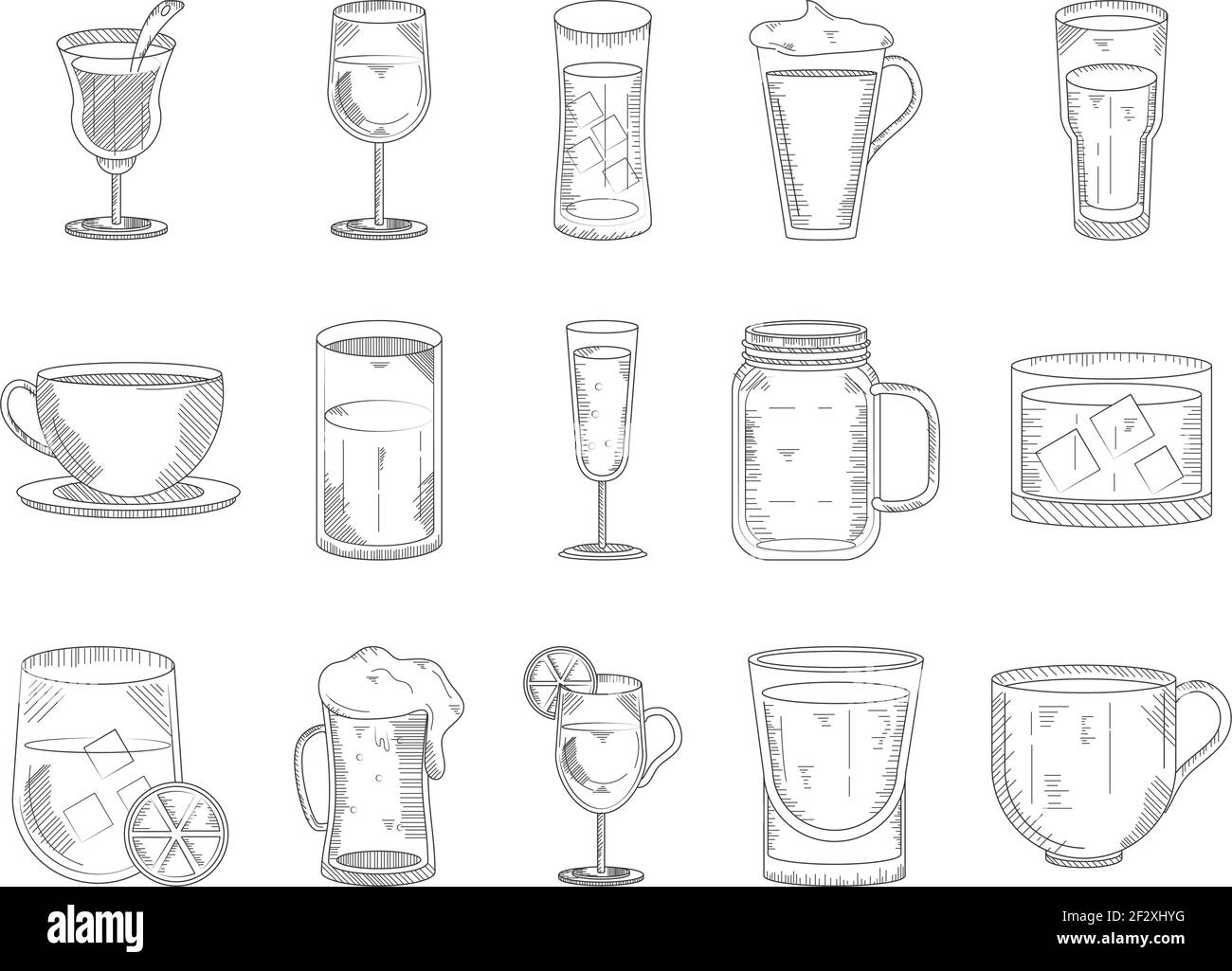 set types cups drink beverages Stock Vector Image & Art Alamy