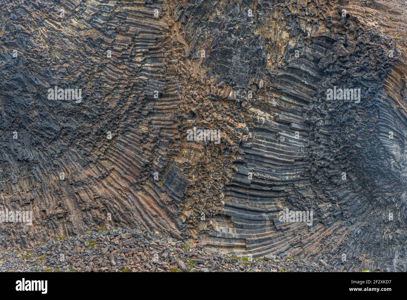 Hexagonal Rocks Location Detail of hexagonal basalt rocks at Hljodaklettar on Iceland Stock ...