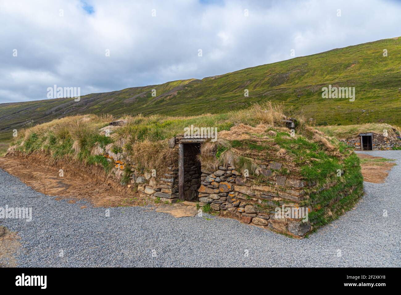 Traditional turf houses built on Iceland Stock Photo Alamy