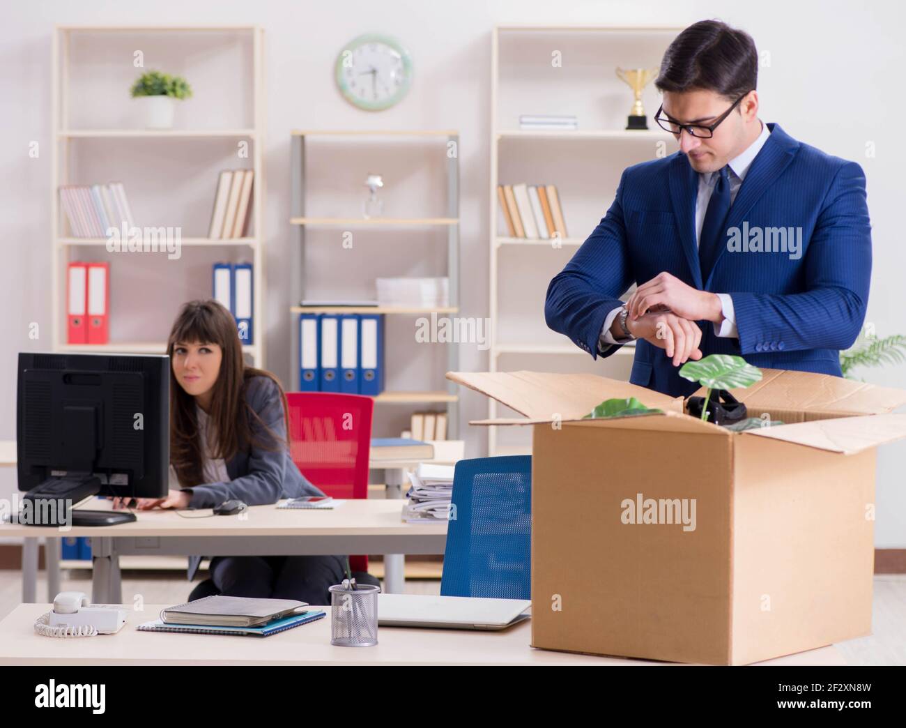 The person being fired from his work Stock Photo - Alamy