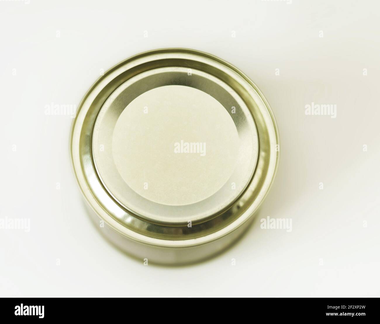 closed tin can on white Stock Photo