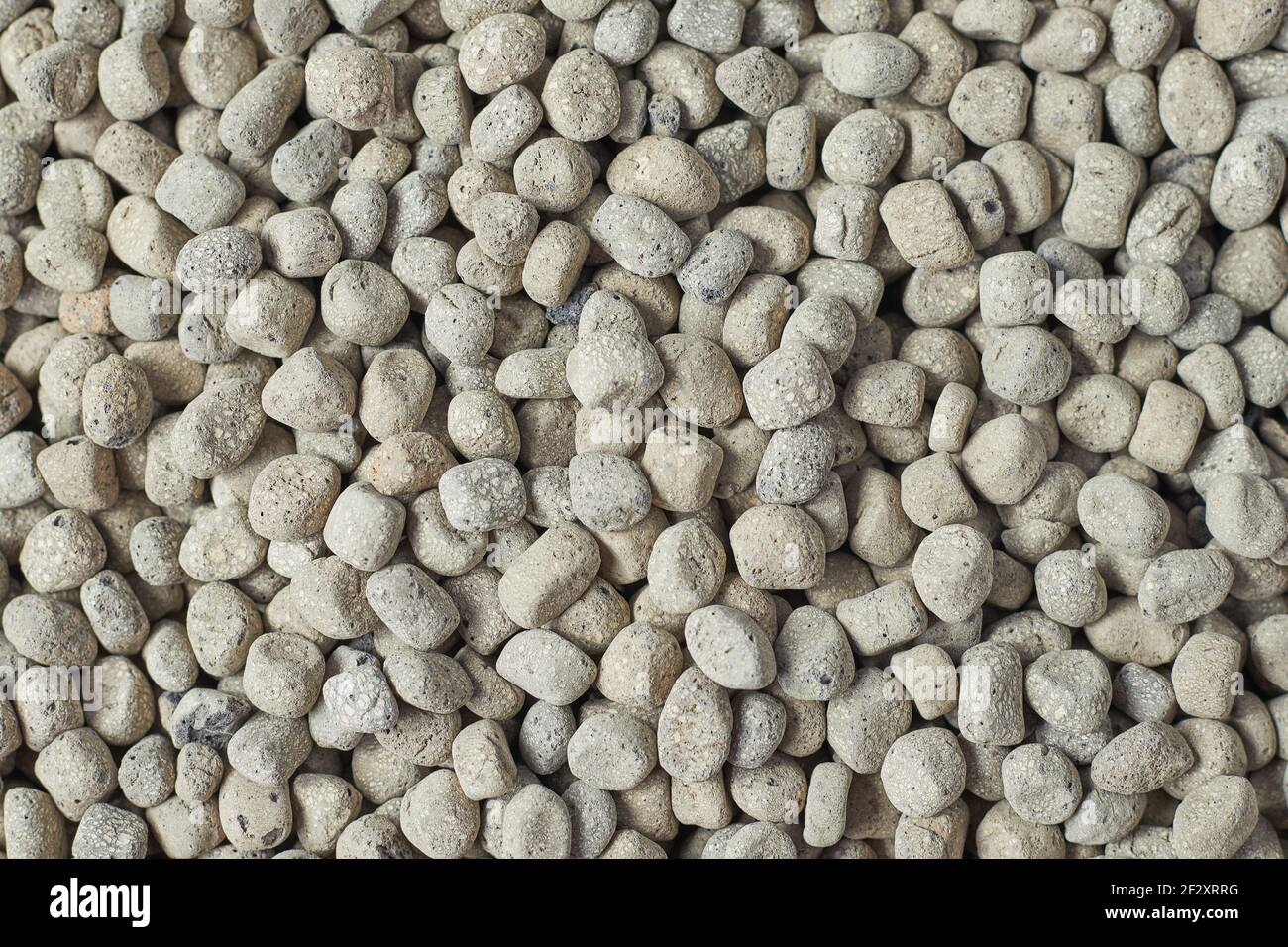 Texture of small porous gray stones ornament type for gardening or