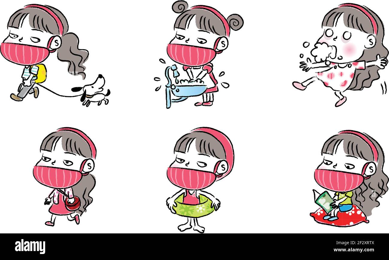cartoon girl emoji set Stock Vector Image & Art - Alamy