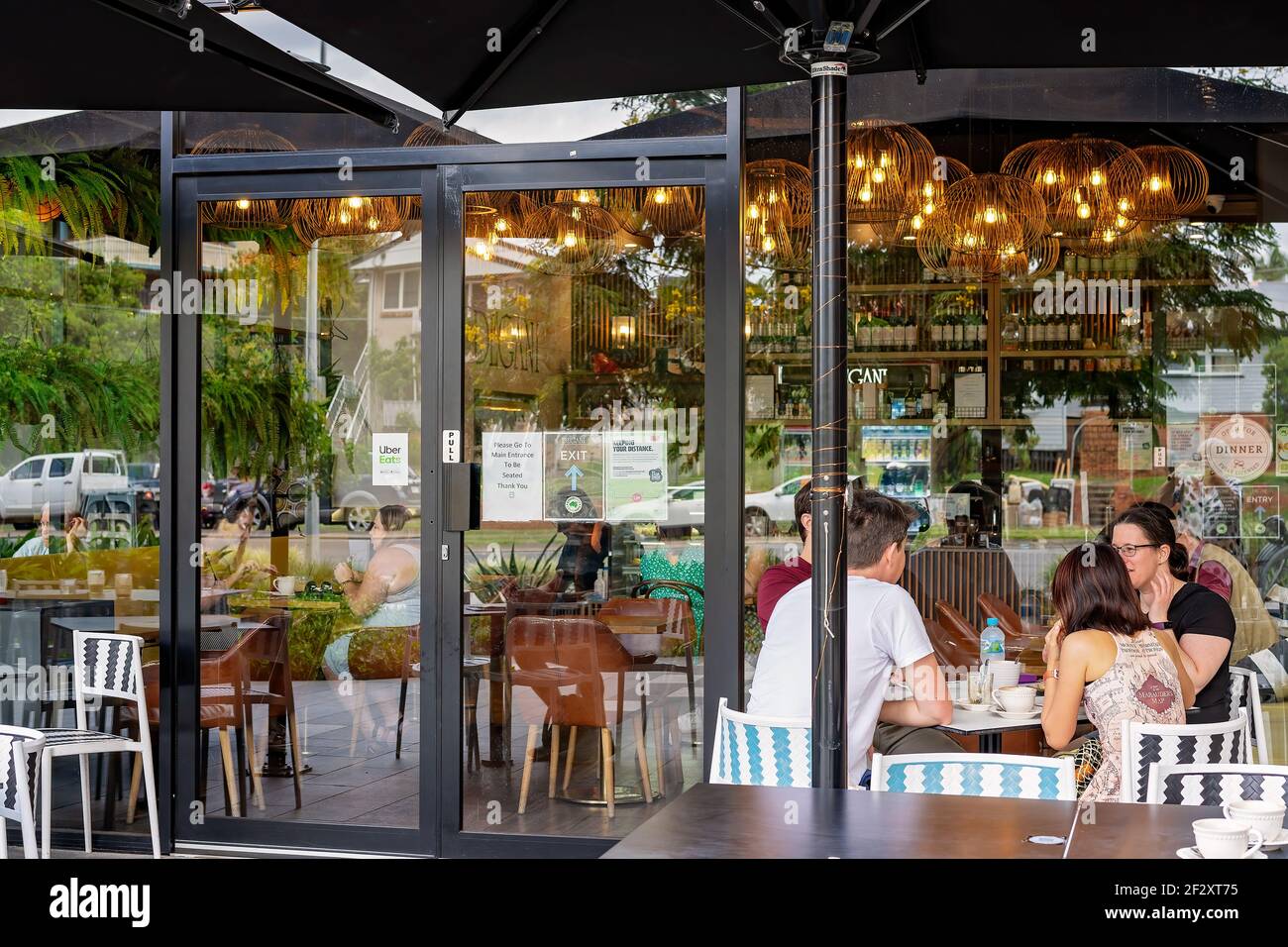 Brisbane, Queensland, Australia - March 2021: People dining inside and ...