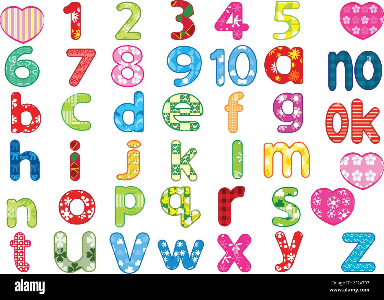 English alphabet design a-z s1 to 10 series Stock Vector Image 