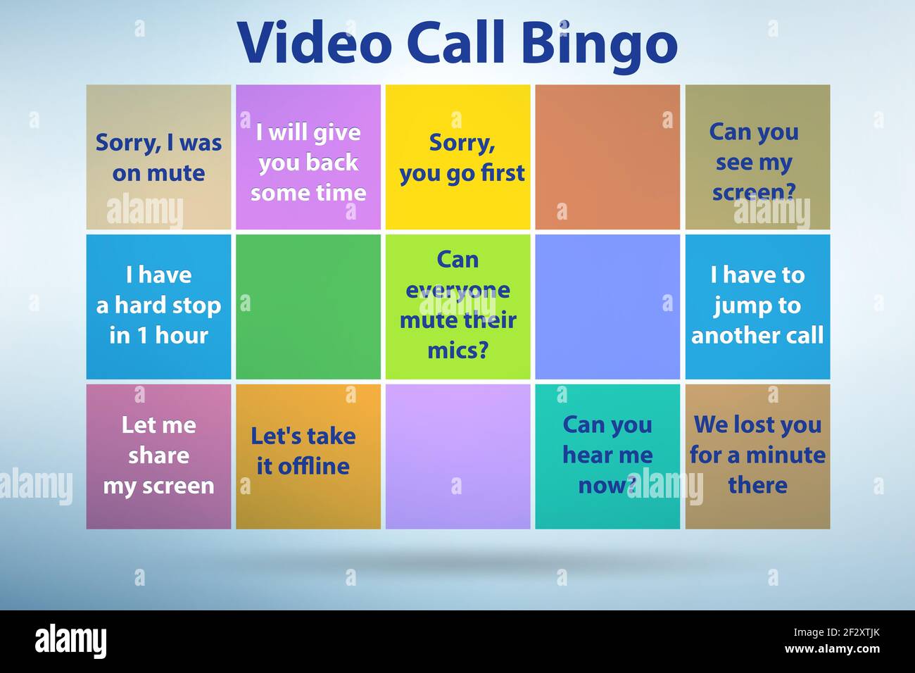 Funny concept with the video call bingo Stock Photo - Alamy