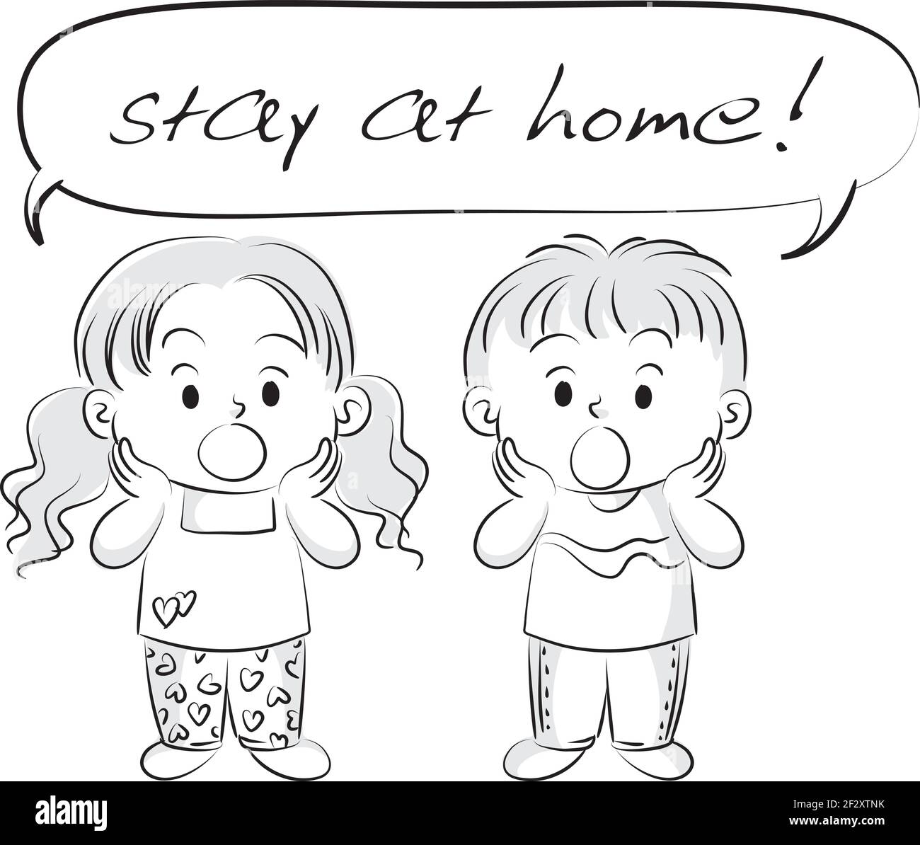 Kids stay at home Stock Vector Images Alamy