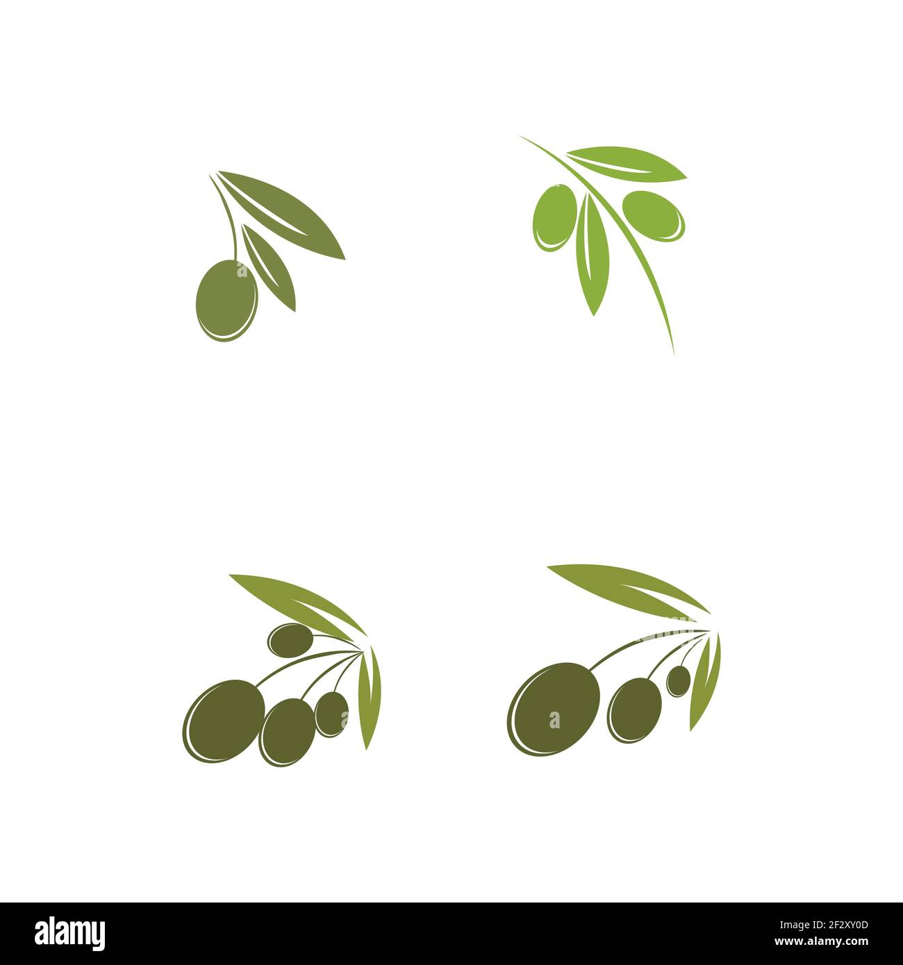 set of Olive logo template vector icon illustration design Stock Vector
