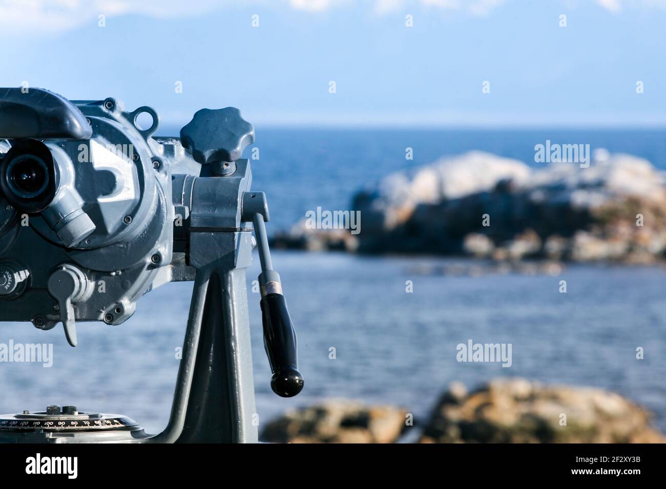 binoculars over rocky coast, Juan de Fuca Strait, Victoria, Vancouver