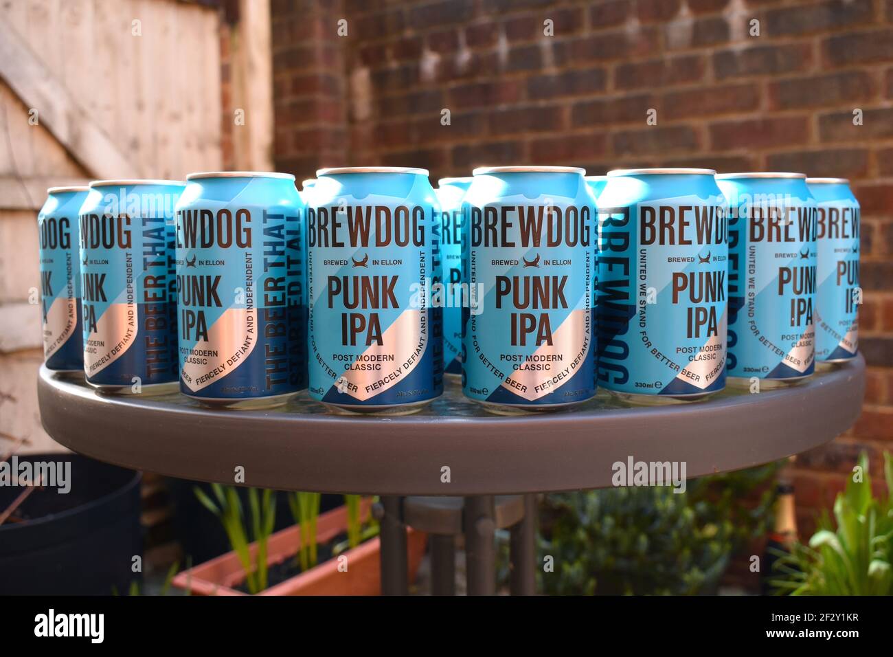 Punk IPA is post modern British classic produced in a brewery in Ellon Scotland This company also started making hand sanitiser to help with shortages Stock Photo