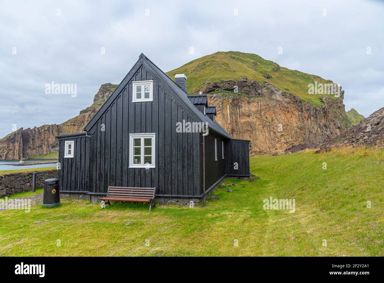 Replica of historical buildings at a skansen at Heimaey, Iceland Stock Photo
