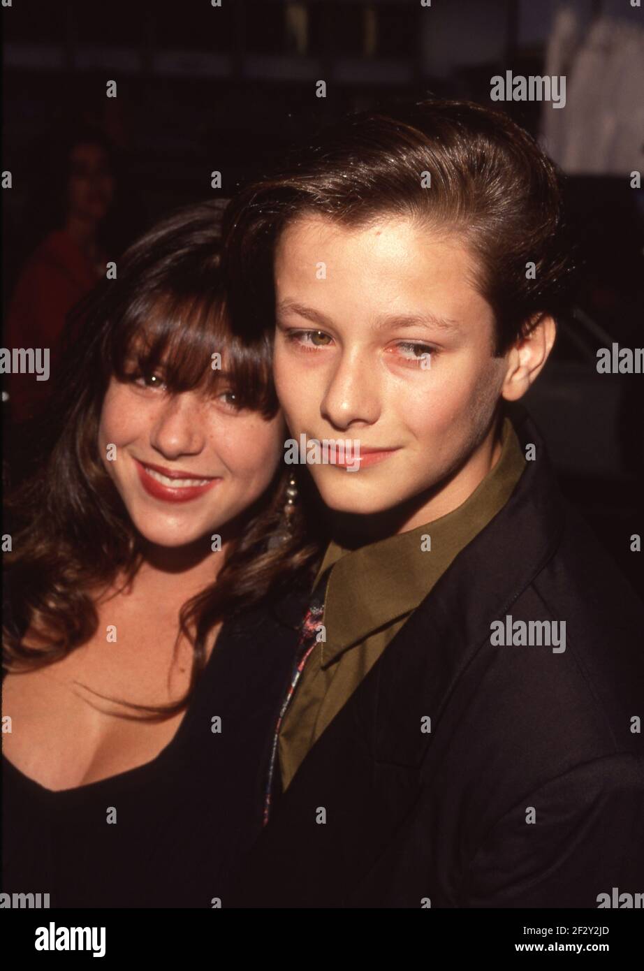 CENTURY CITY, CA - JULY 1: Actress Soleil Moon Frye and actor Edward Furlong attend the 'Terminator 2: Judgment Day' Century City Premiere on July 1, 1991 at Cineplex Odeon Century Plaza Cinemas in Century City, California.  Credit: Ralph Dominguez/MediaPunch Stock Photo