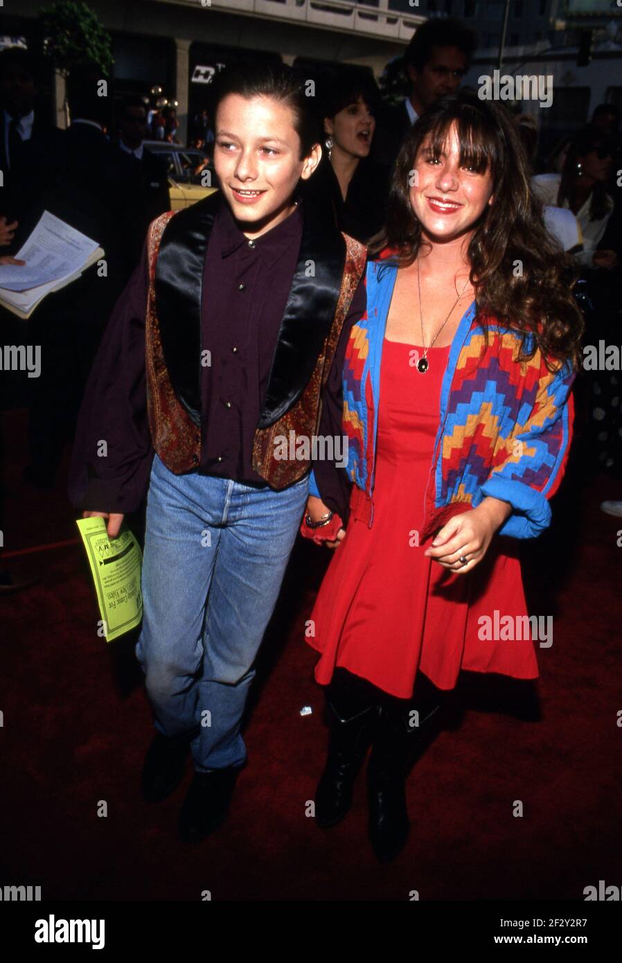 Edward Furlong and Soleil Moon Frye attend the 'Bill and Ted's Bogus Journey' Hollywood Premiere on July 11, 1991 at Mann's Chinese Theatre in Hollywood, California. Credit: Ralph Dominguez/MediaPunch Stock Photo