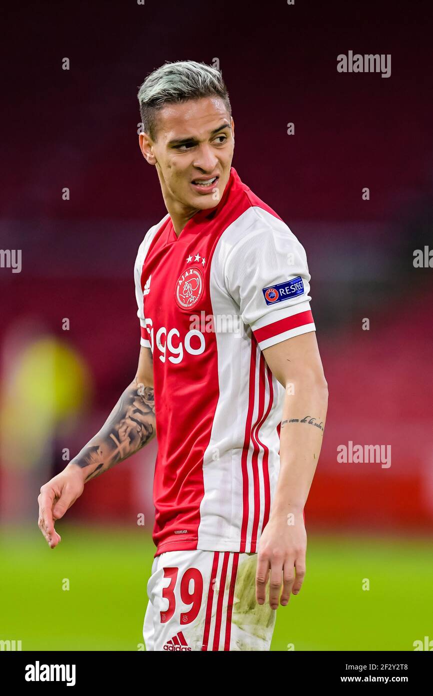 AMSTERDAM, NETHERLANDS - MARCH 11: Antony Matheus dos Santos of Ajax during  the UEFA Europa League Round Of 16 Leg One match between Ajax and Young Bo  Stock Photo - Alamy