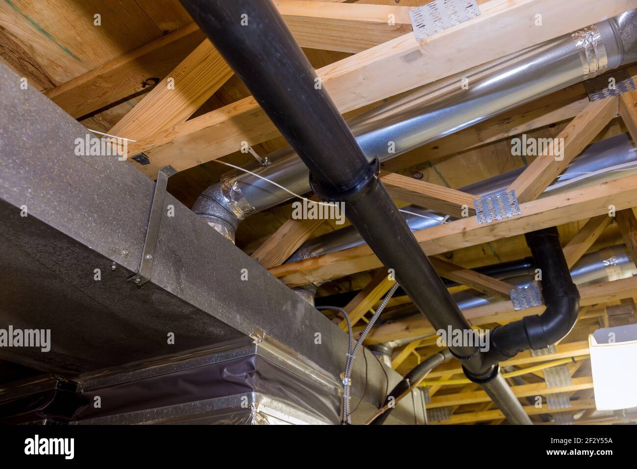 New home HVAC vents air conditioning system installed Stock Photo Alamy