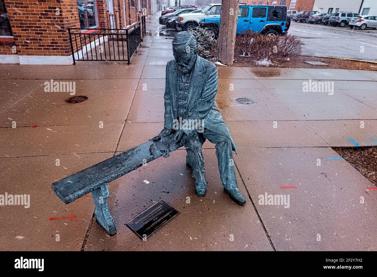 Benjamin Harrison statue, Rapid City, South Dakota, USA Stock Photo Alamy