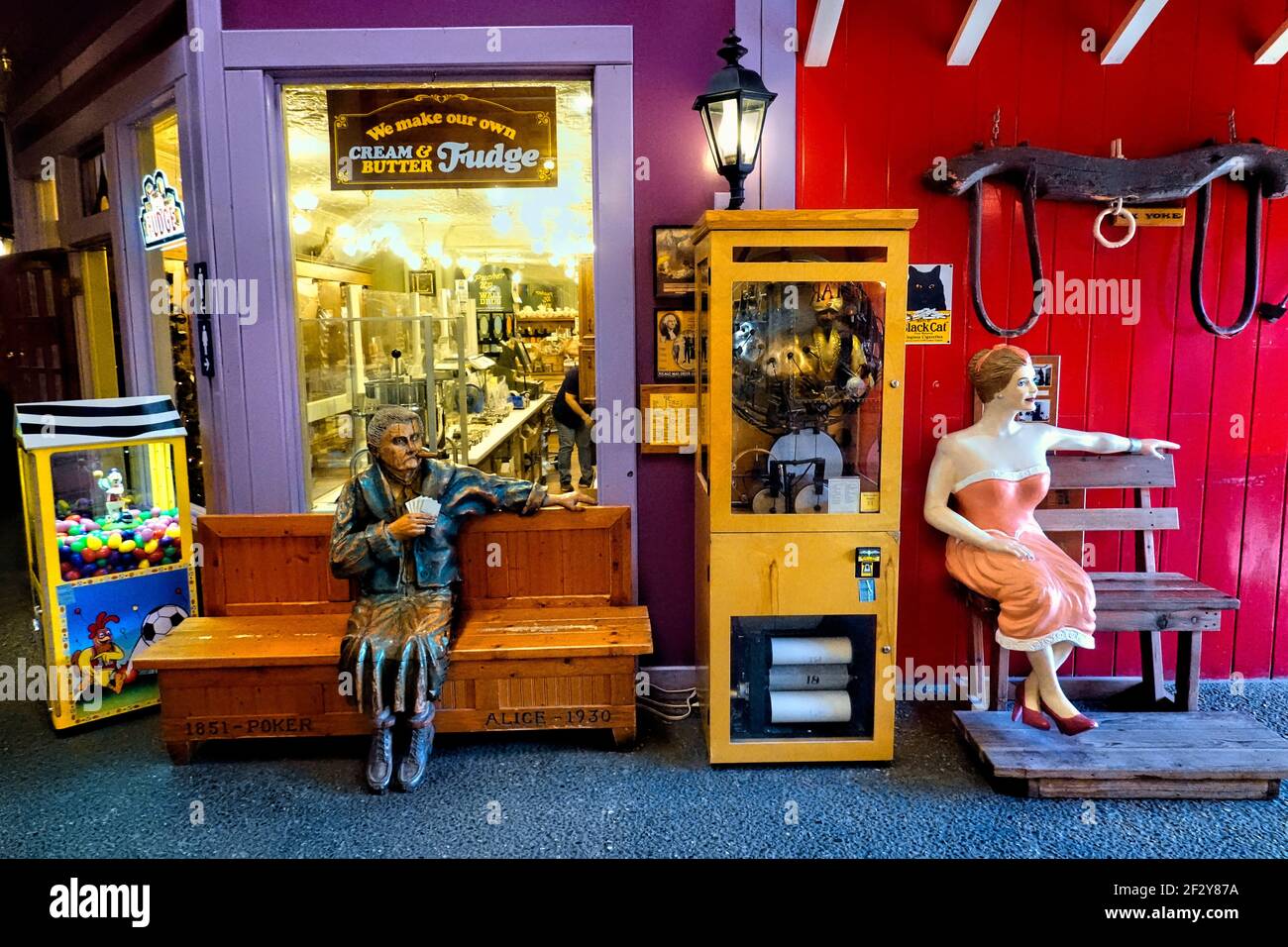 Colorful interior at Wall Drug Store, Wall, South Dakota, USA Stock