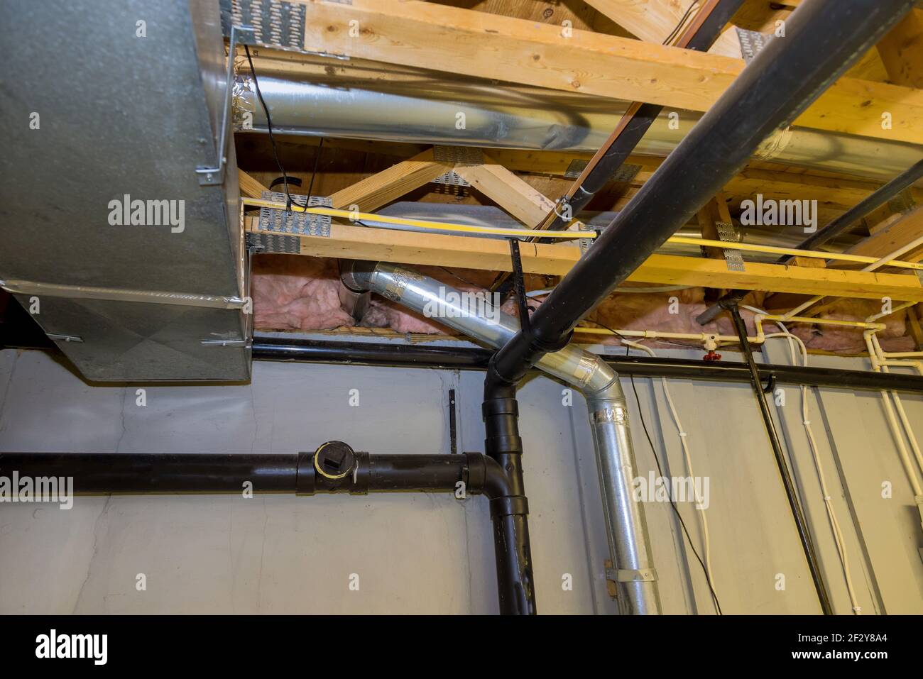 New home HVAC vents air conditioning system installed Stock Photo Alamy