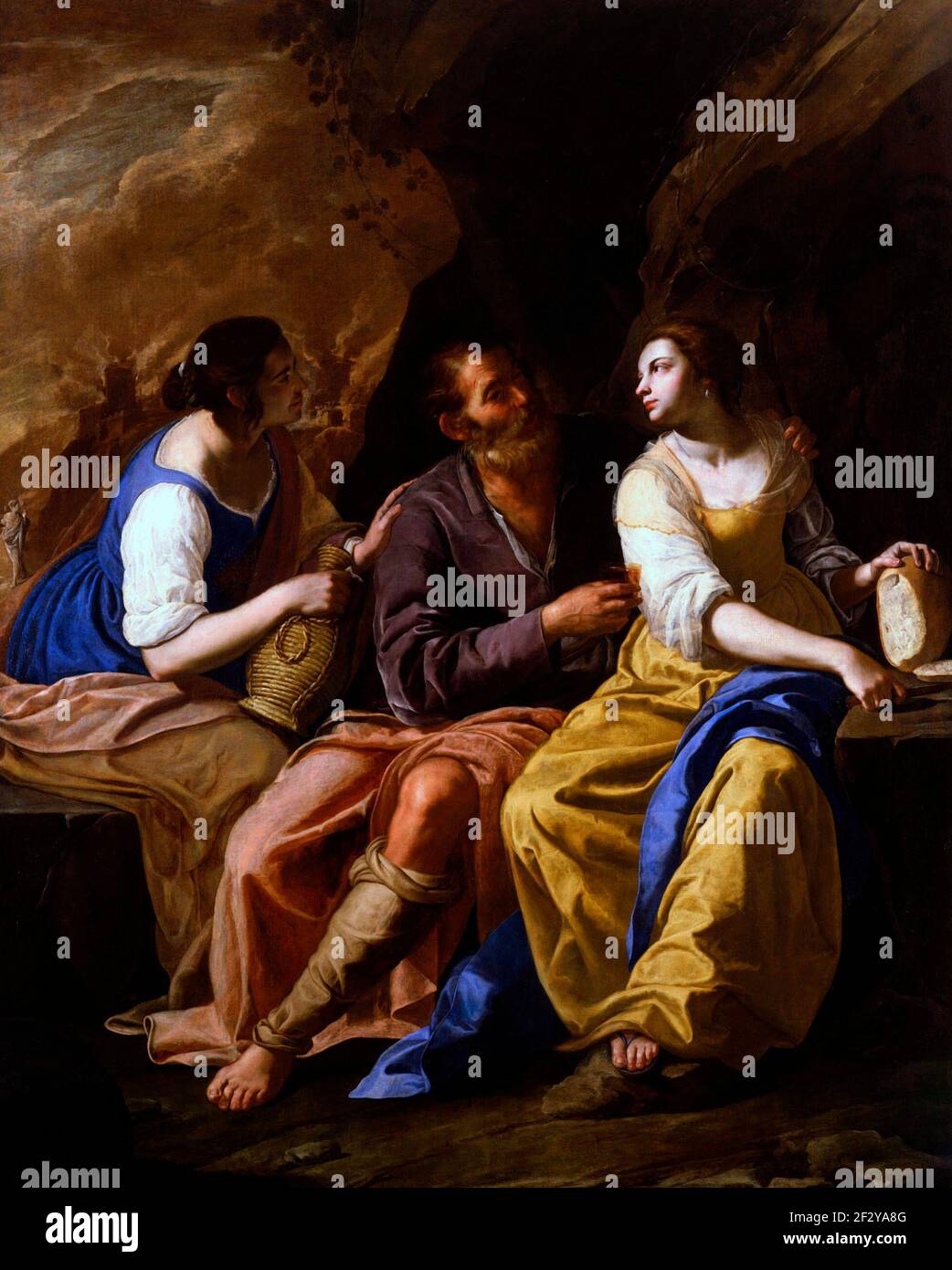 Lot and his Daughters - Artemisia Gentileschi, circa 1635 Stock Photo