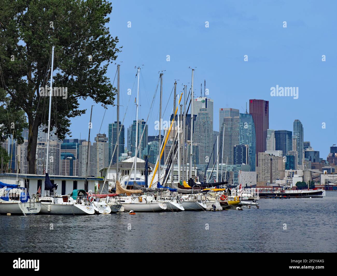 Toronto, Canada - July 12, 2019:  The Centre Island Park provides good views of the city skyline. Stock Photo