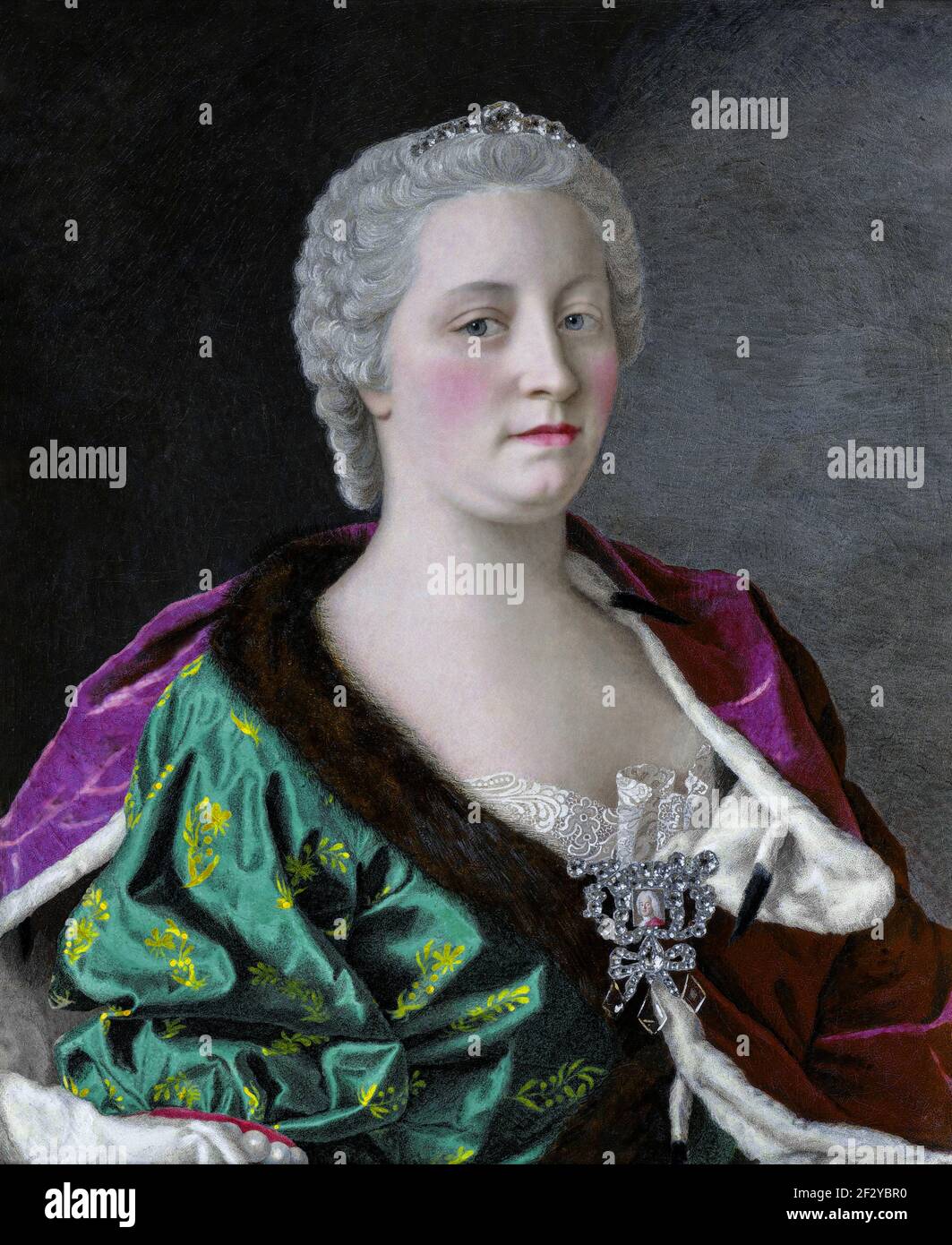 Portrait of Maria Theresia (1717-80), Empress of Austria, Queen of Hungary and Bohemia. Half-length, to the right. Stock Photo