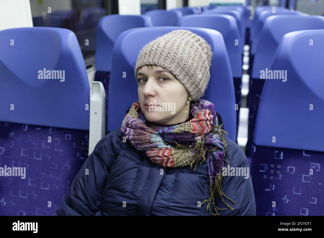 Tired woman on the subway train hi-res stock photography and images - Alamy