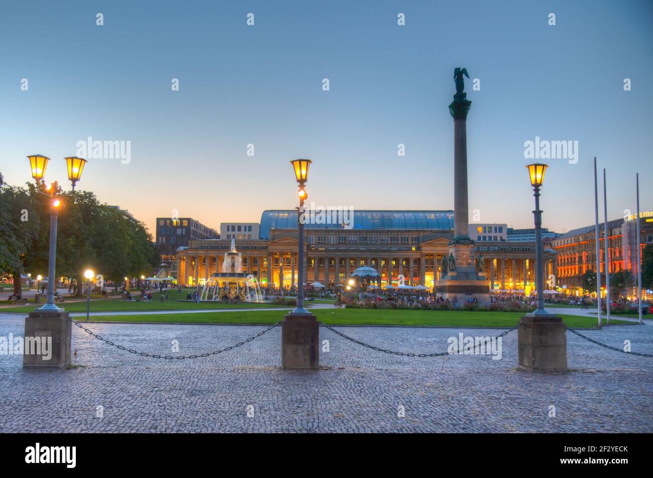 Sunset at Schlossplatz in Stuttgart, Germany Stock Photo - Alamy