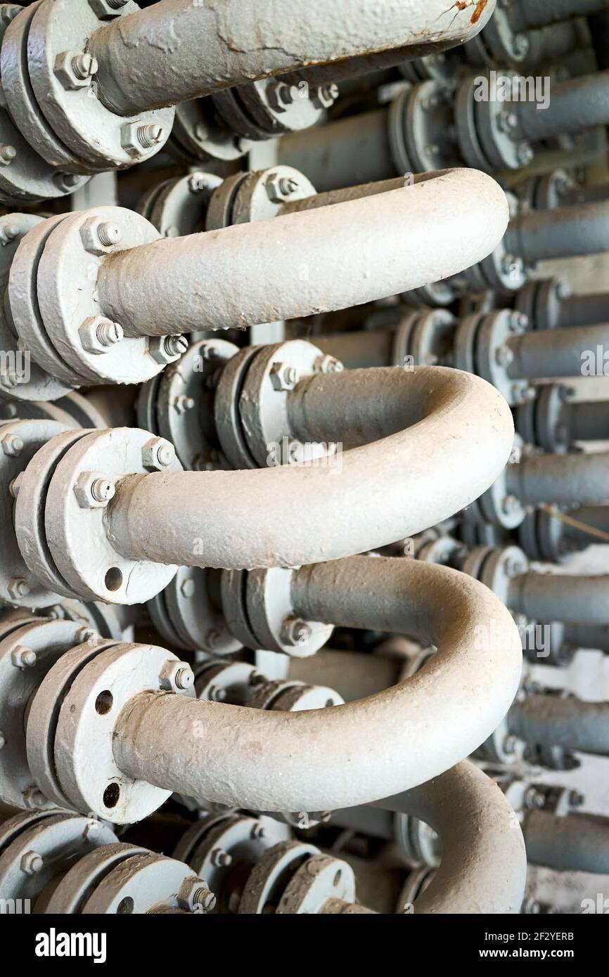 Chemical plant interior with equipment. Part of Double Pipe Heat
