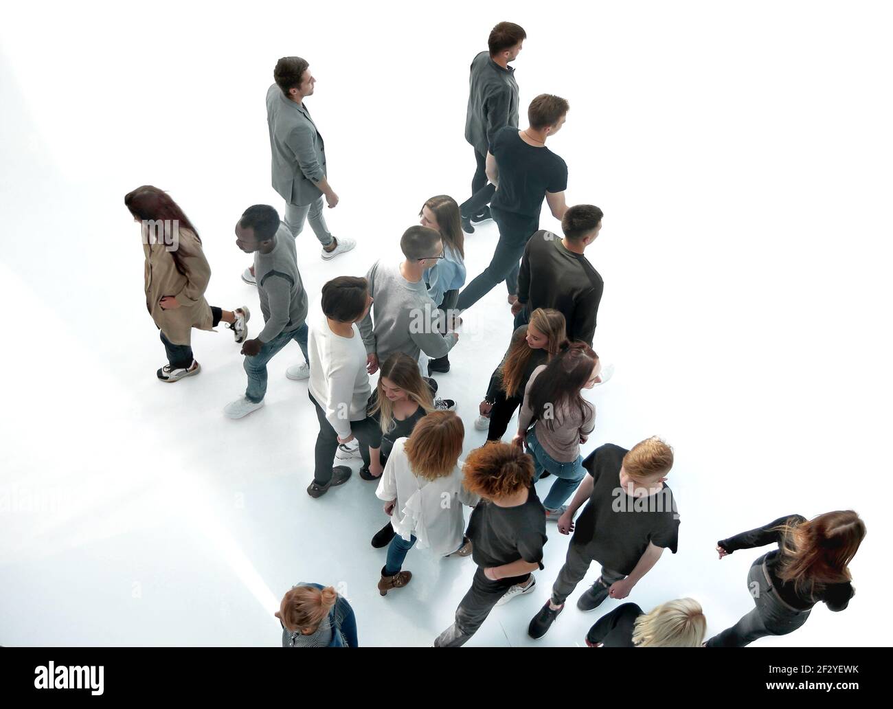 top view . modern young people walking in opposite directions Stock Photo -  Alamy